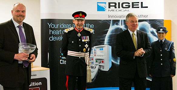 Lord Lieutenant Sir Paul Nicholson presents Rigel with the 2012 Queens Award